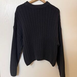 Universal Thread Dark Gray Ribbed Crewneck Sweater